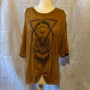 Daytrip cold shoulder front tie shirt size XL